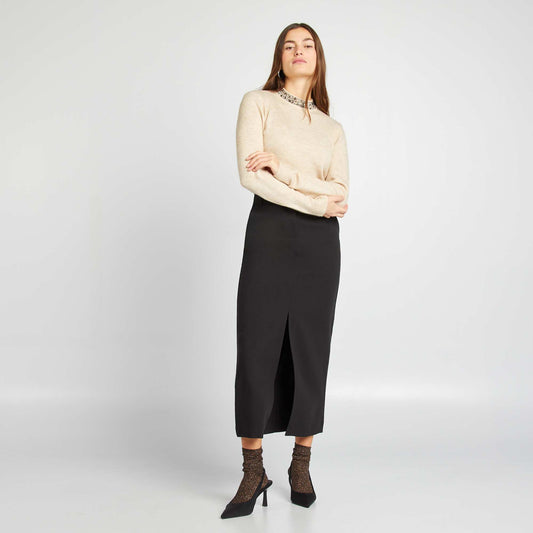 Falda midi NEGRO
