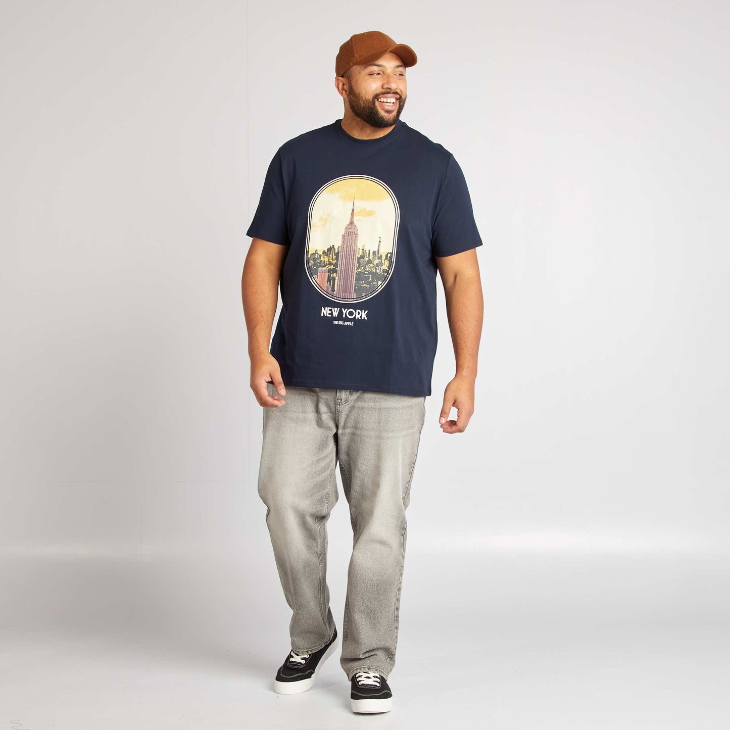 Camiseta estampada de manga corta AZUL