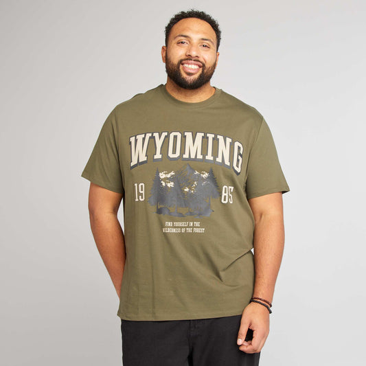 Camiseta estampada de manga corta KAKI