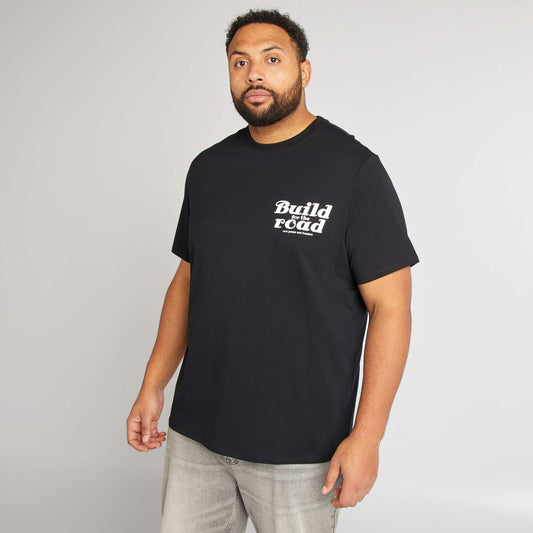 Camiseta estampada de manga corta NEGRO