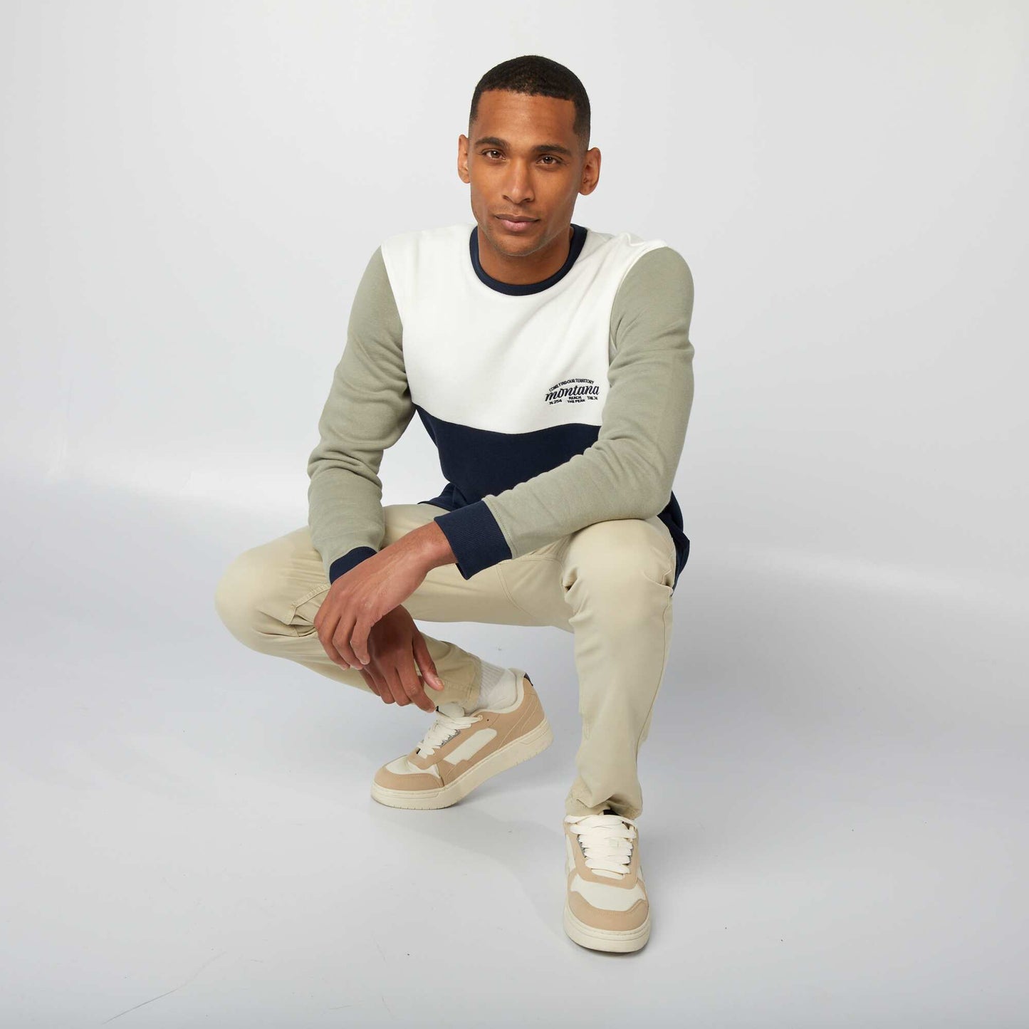 Buzo colorblock BLANCO