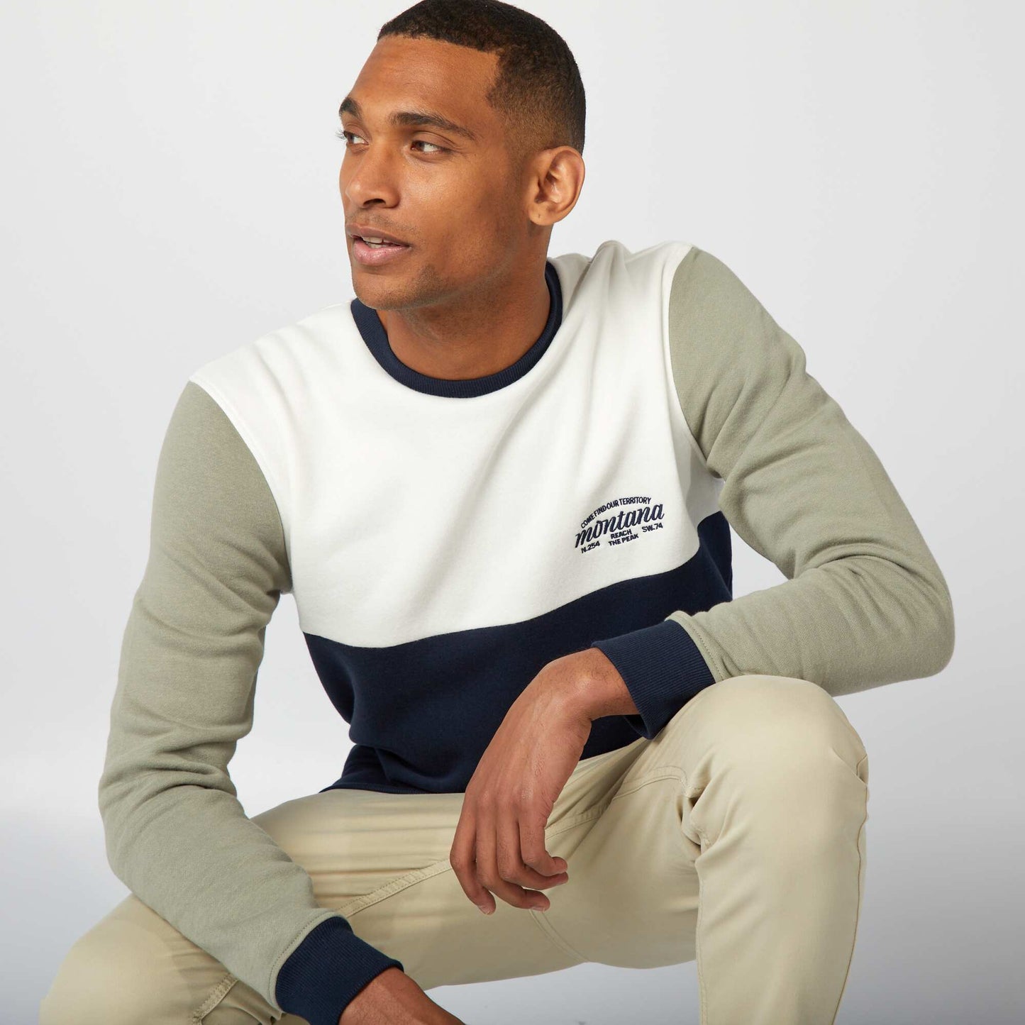 Buzo colorblock BLANCO