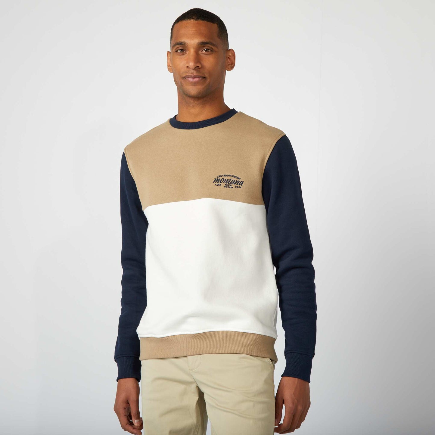 Buzo colorblock BEIGE