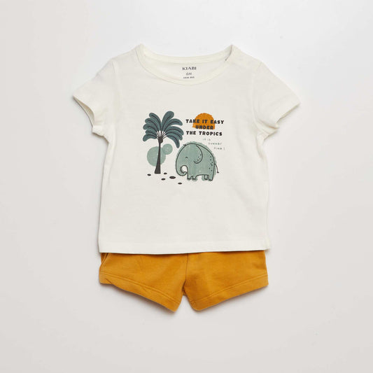 Conjunto de camiseta + short - 2 piezas BLANCO