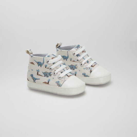 Zapatillas altas de tela BEIGE