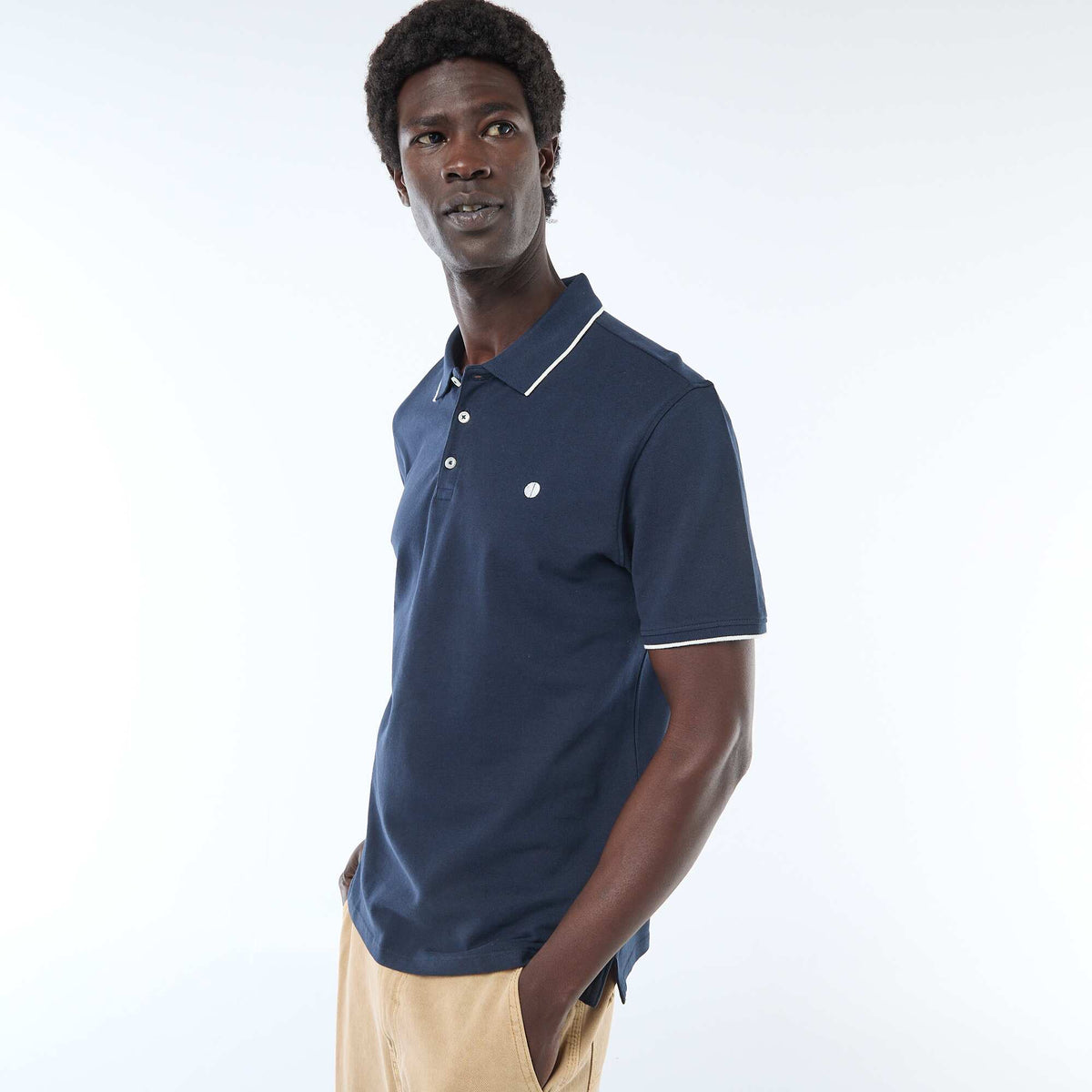 Remera de piqué de algodón BEIGE
