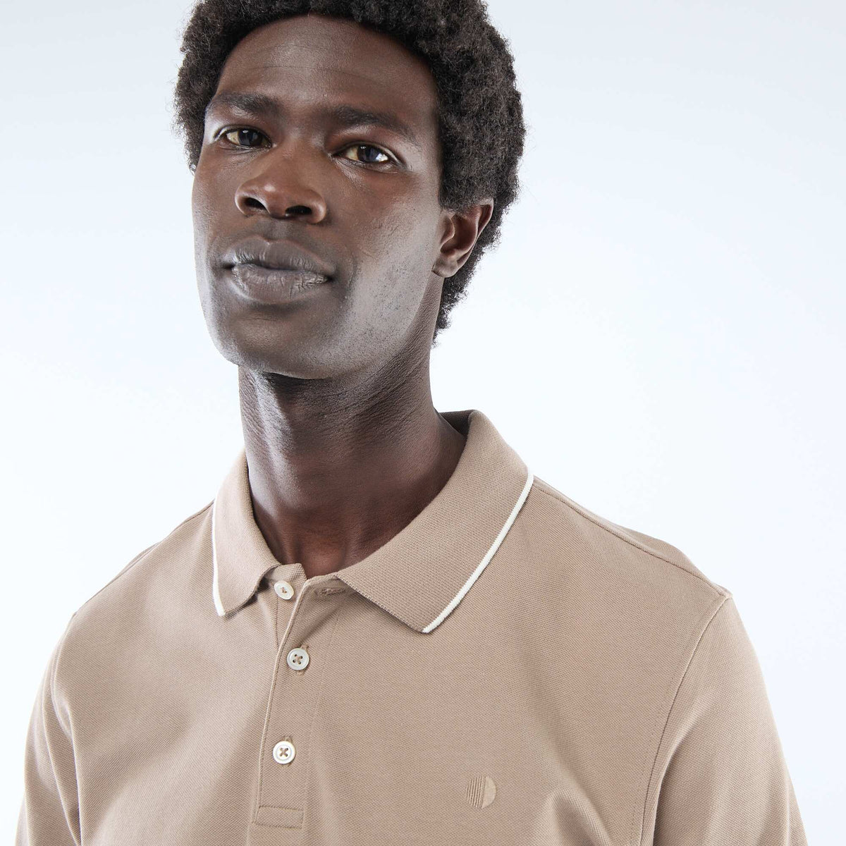 Remera de piqué de algodón BEIGE