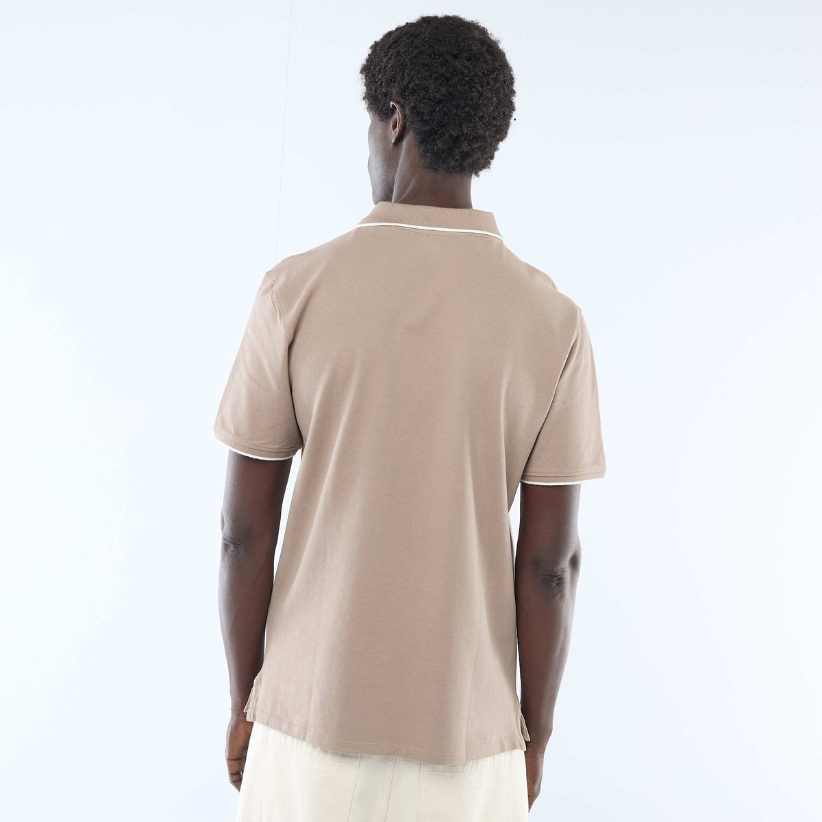 Remera de piqué de algodón BEIGE