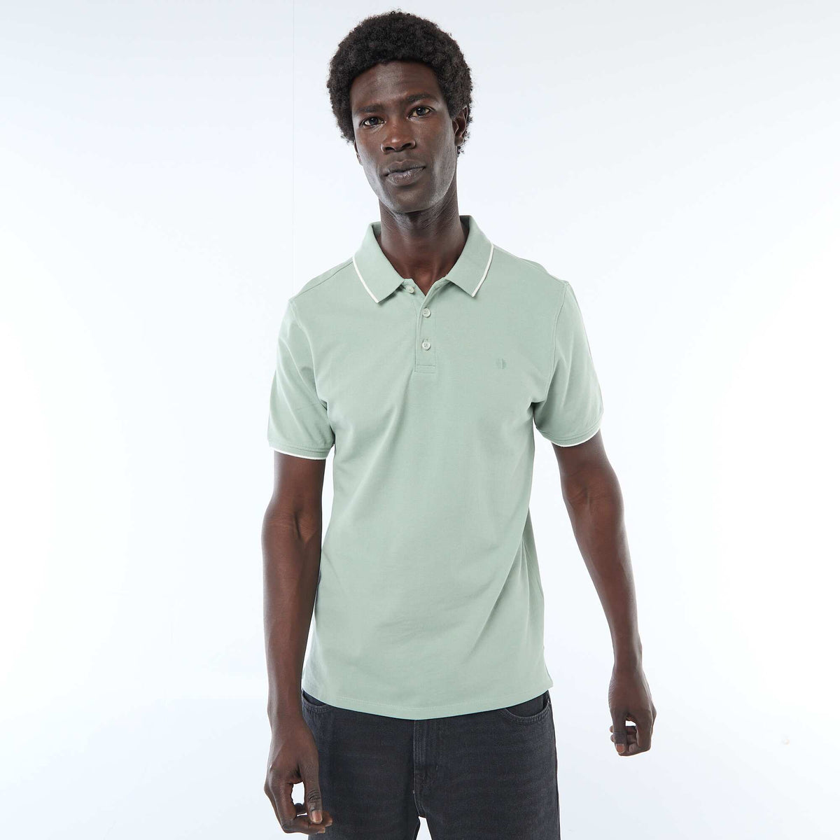 Remera de piqué de algodón VERDE