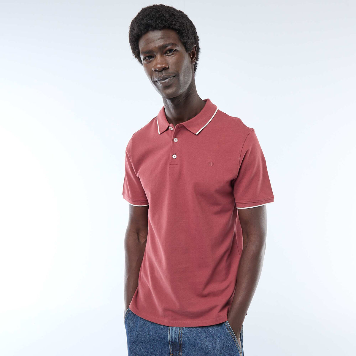 Remera de piqué de algodón ROJO