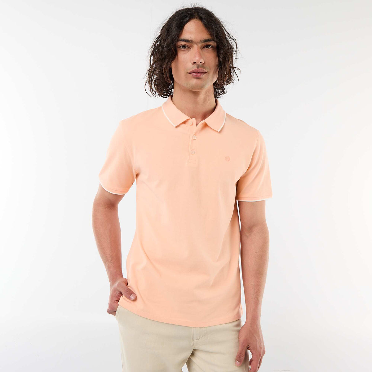 Remera de piqué de algodón NARANJA