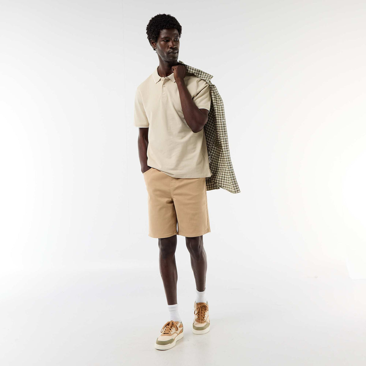 Remera de piqué de algodón BEIGE