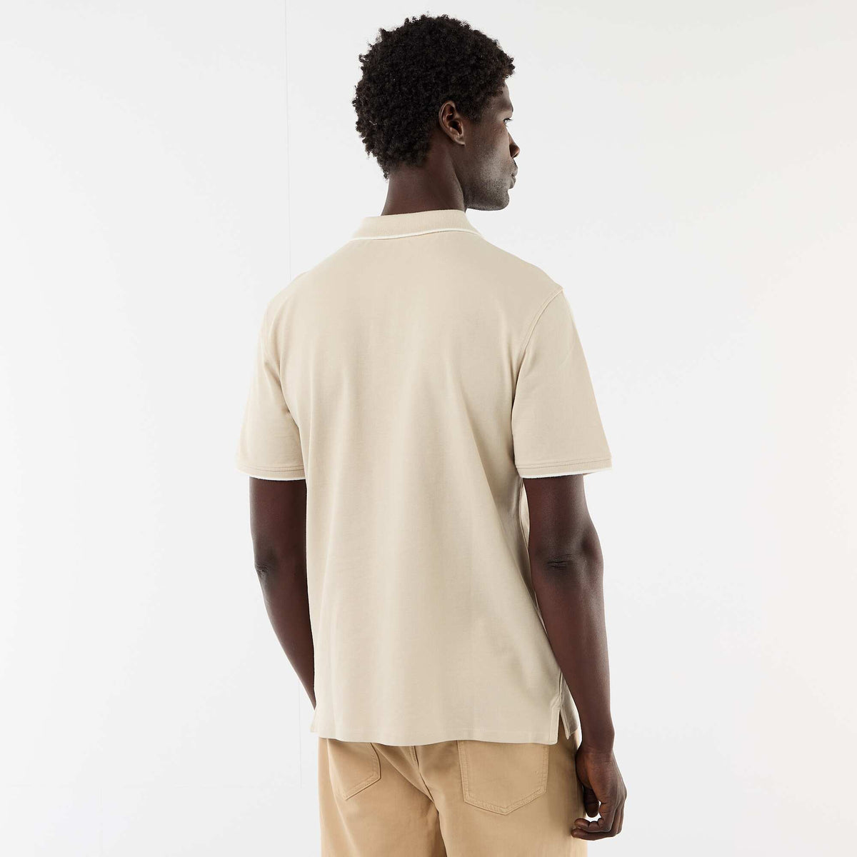 Remera de piqué de algodón BEIGE