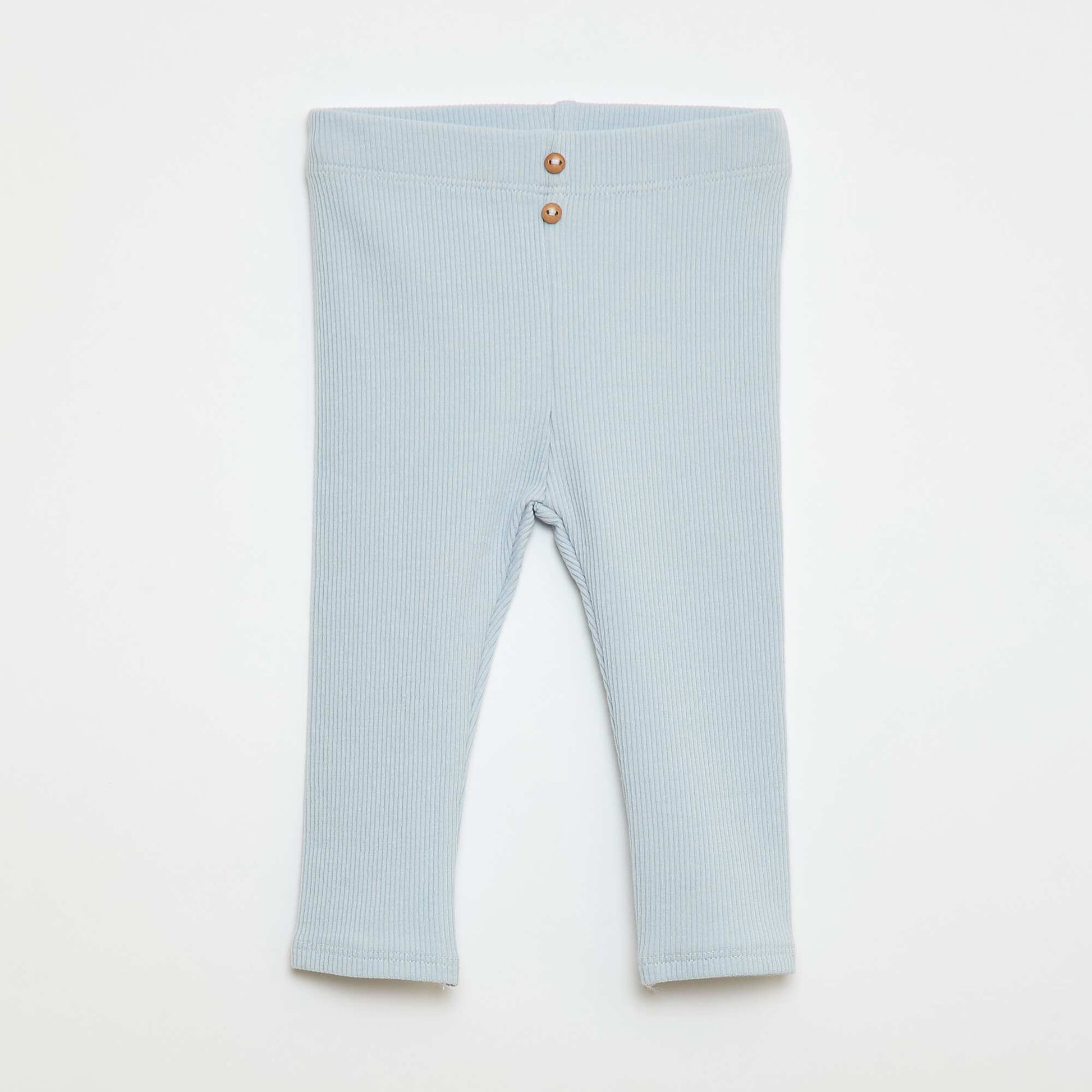 Legging de canalé con botones AZUL CLARO