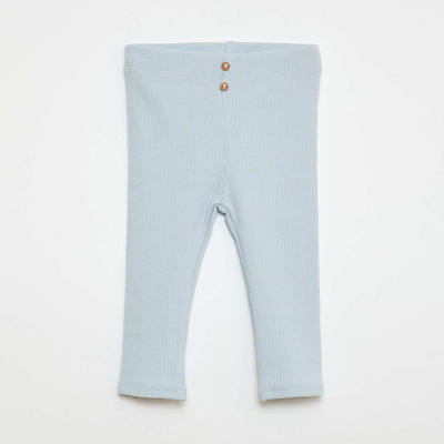 Legging de canalé con botones AZUL CLARO