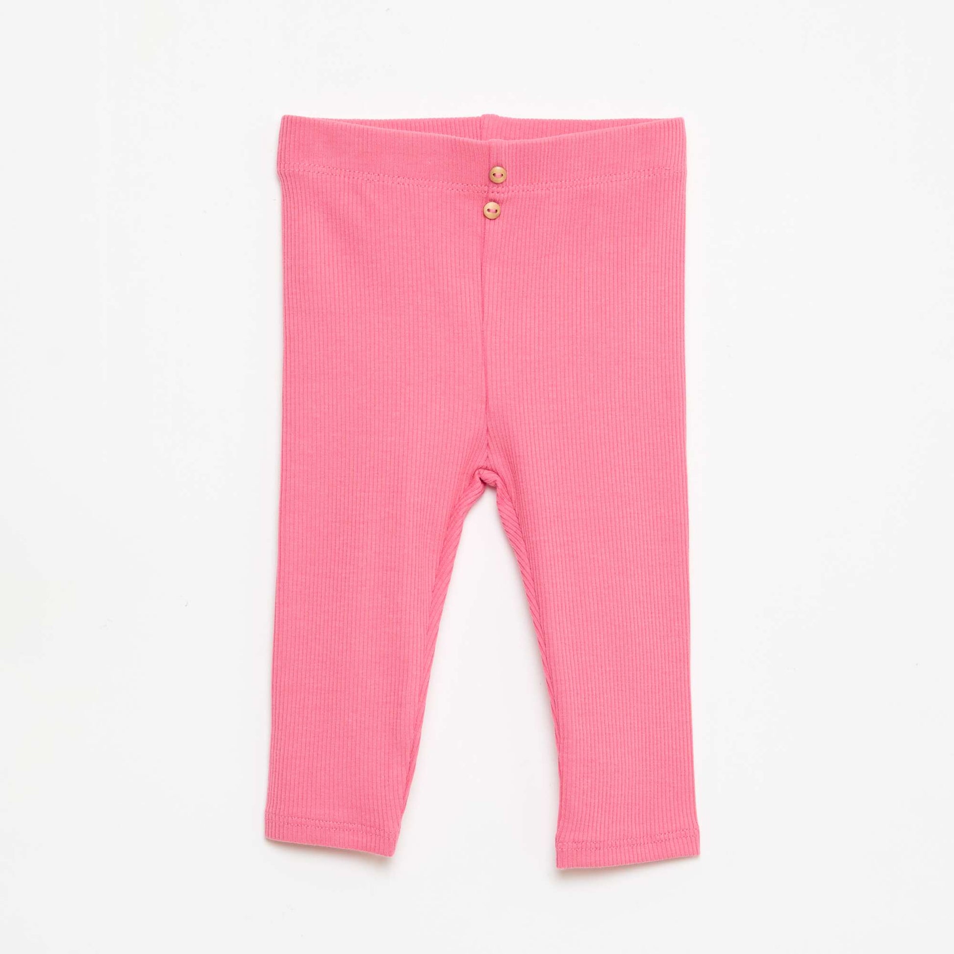 Legging acanalado con botones FUCSIA