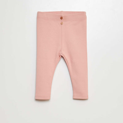 Legging de canalé con botones ROSA