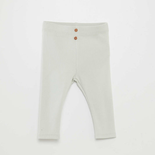 Legging de canalé con botones AZUL