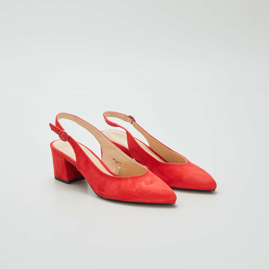 Zapatos de tacón abiertos de punta fina ROJO