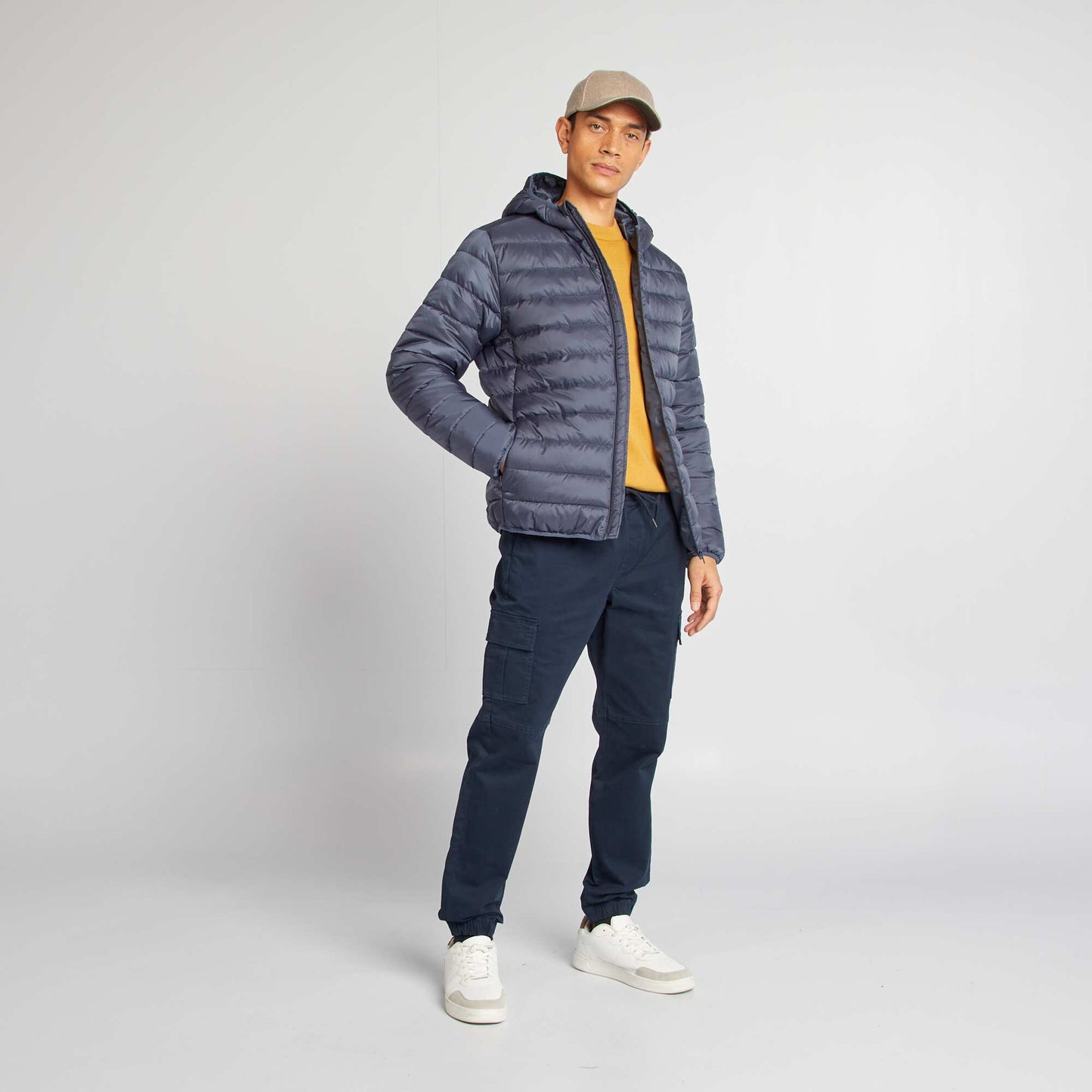 Pantalón con múltiples bolsillos con cintura elástica + cordones AZUL