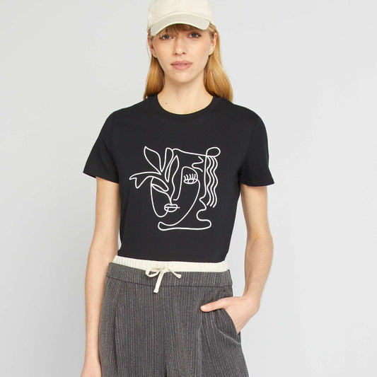 Camiseta estampada NEGRO