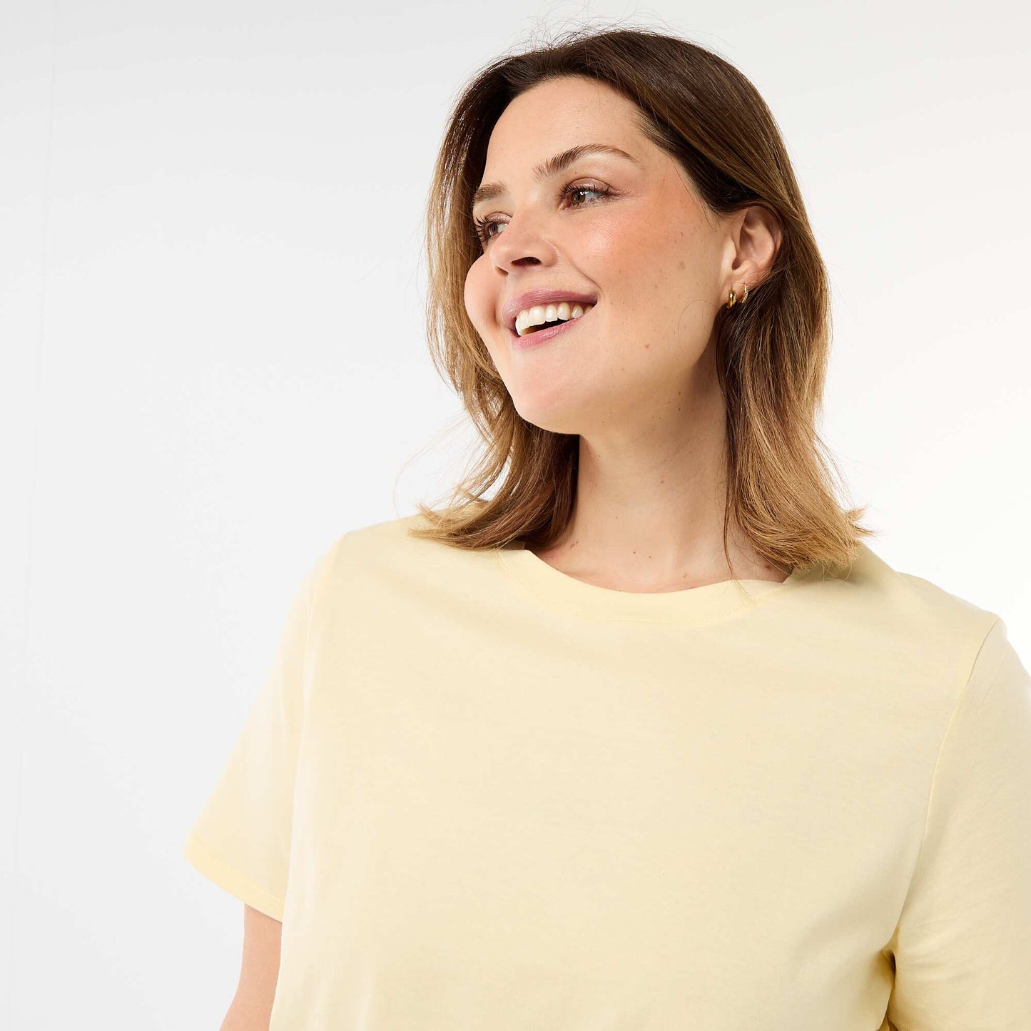 Camiseta de punto de manga corta AMARILLO