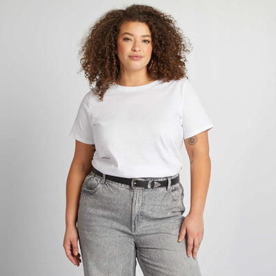 Camiseta de punto de manga corta BLANCO