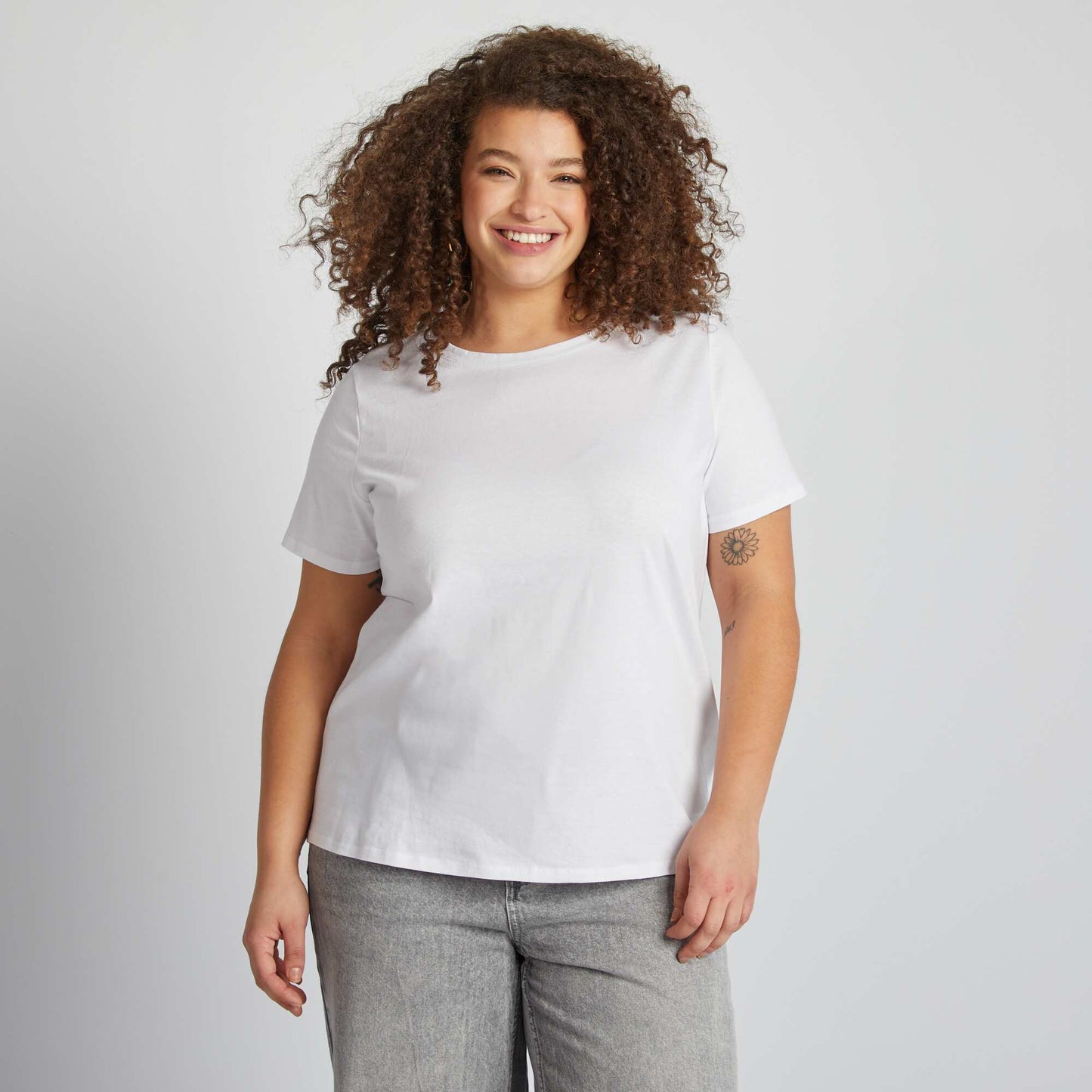 Camiseta de punto de manga corta BLANCO