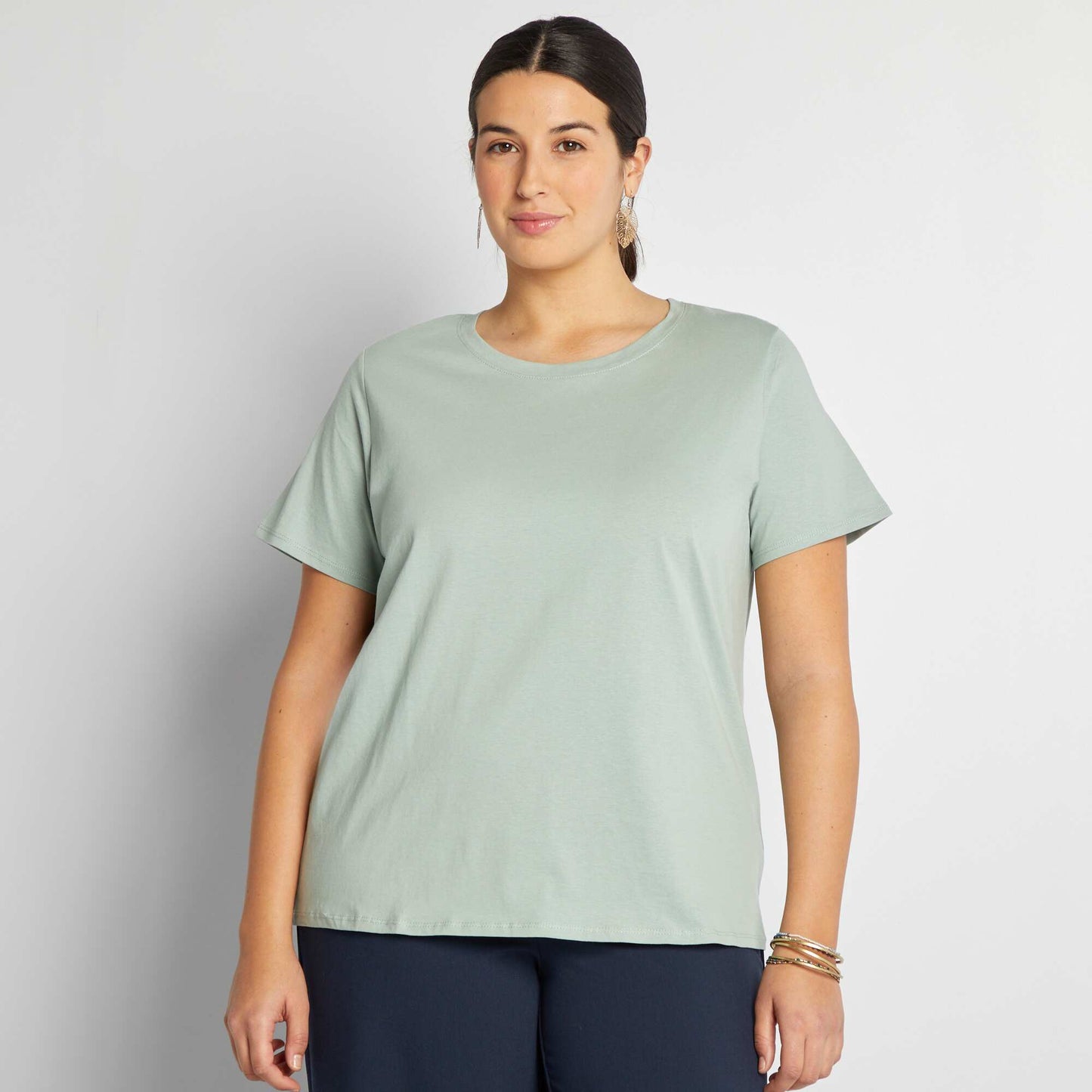 Camiseta de punto de manga corta VERDE