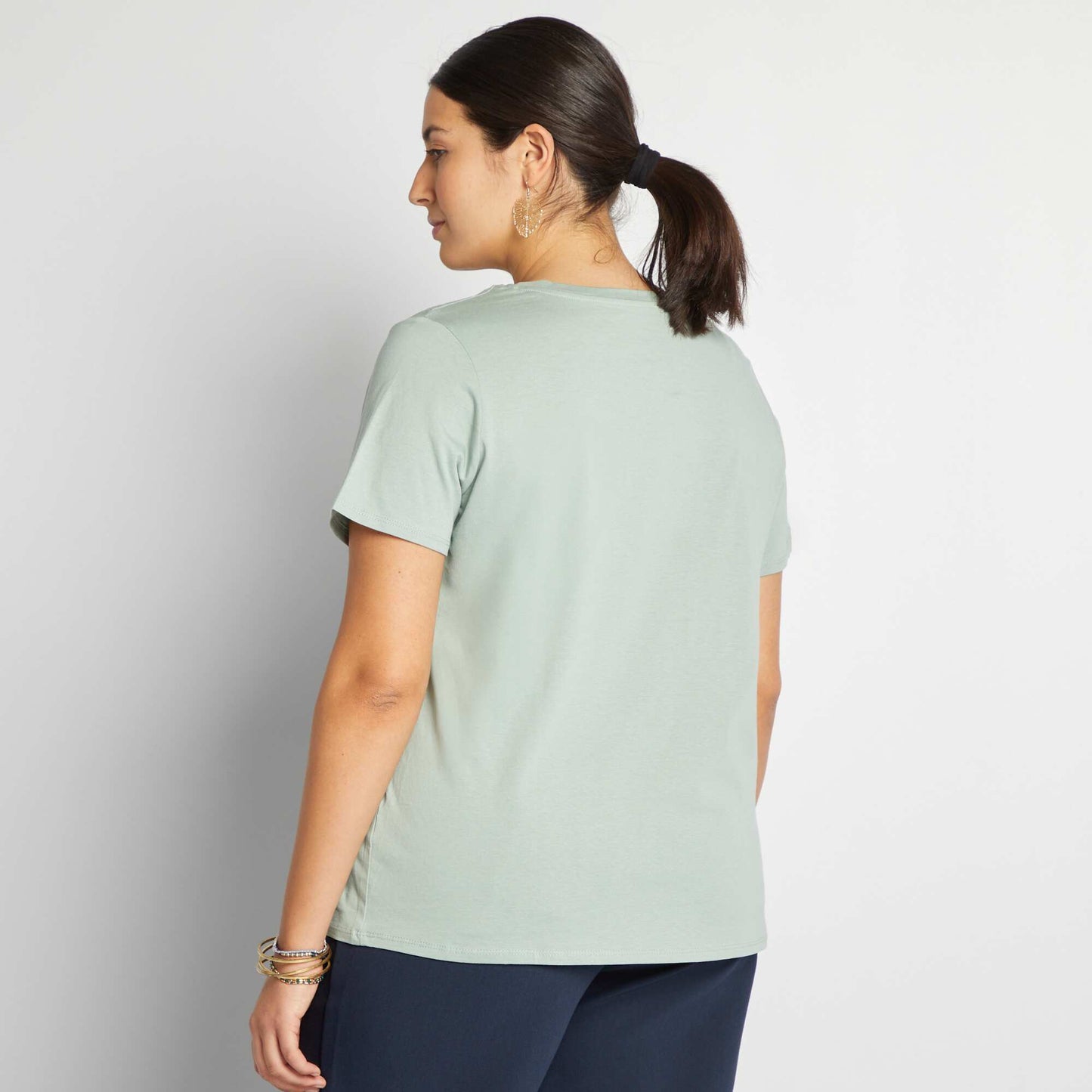 Camiseta de punto de manga corta VERDE