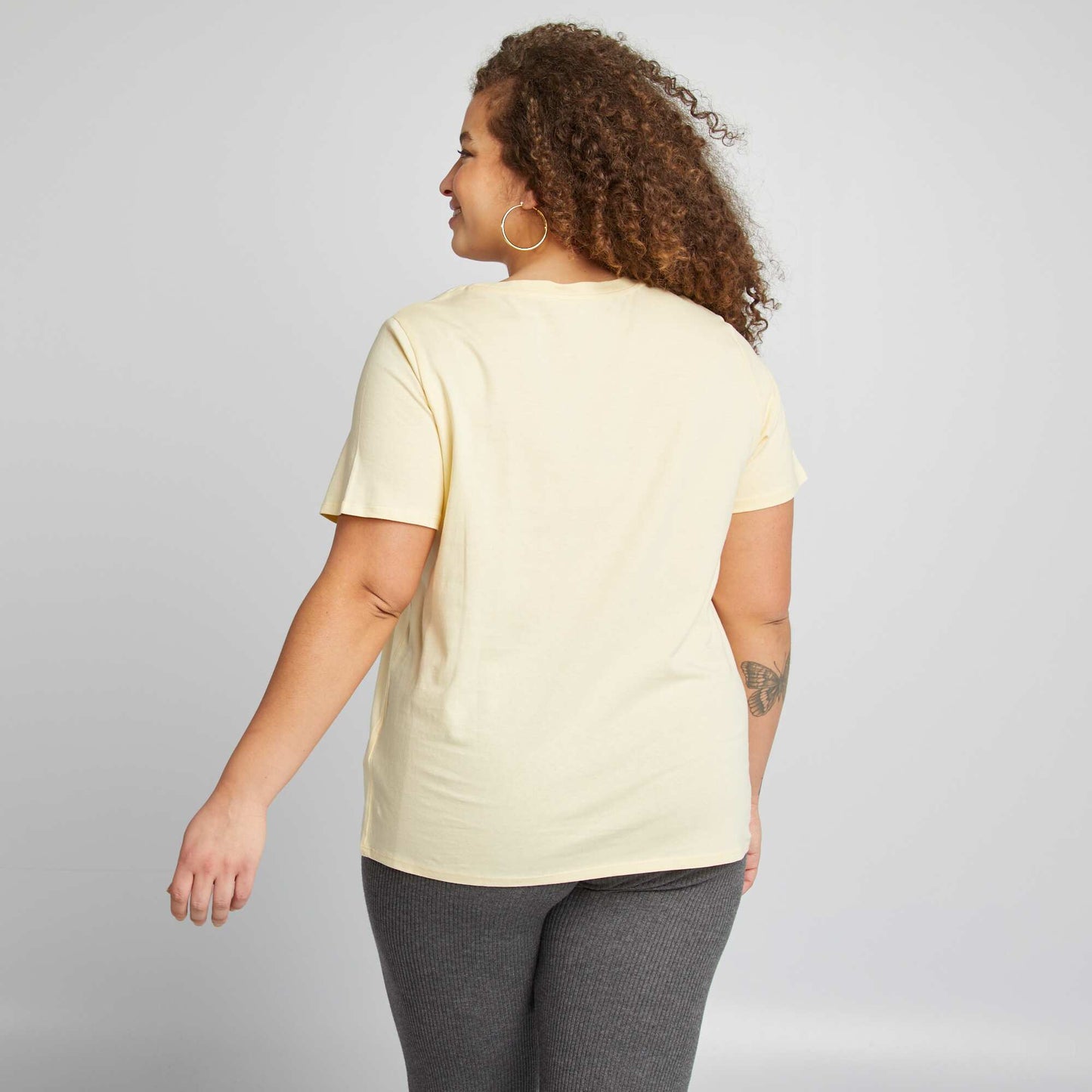 Camiseta de punto de manga corta AMARILLO
