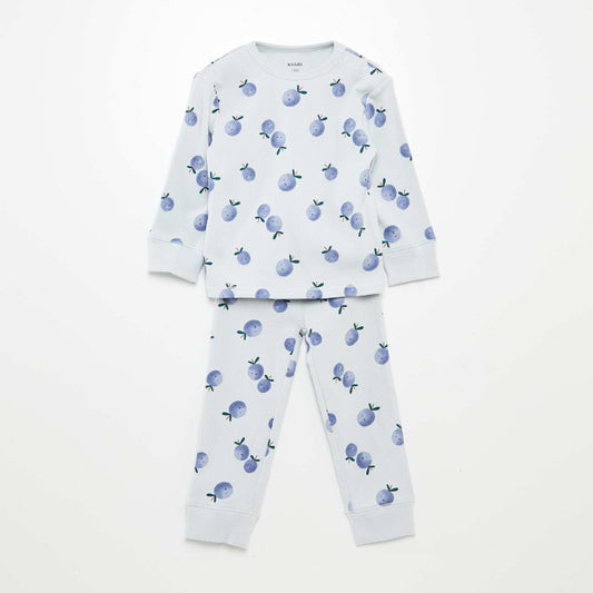 Pijama estampado de punto - 2 piezas AZUL