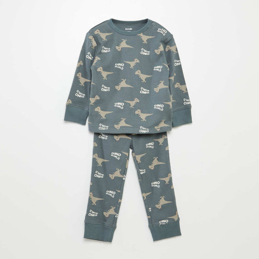 Pijama estampado de punto - 2 piezas VERDE