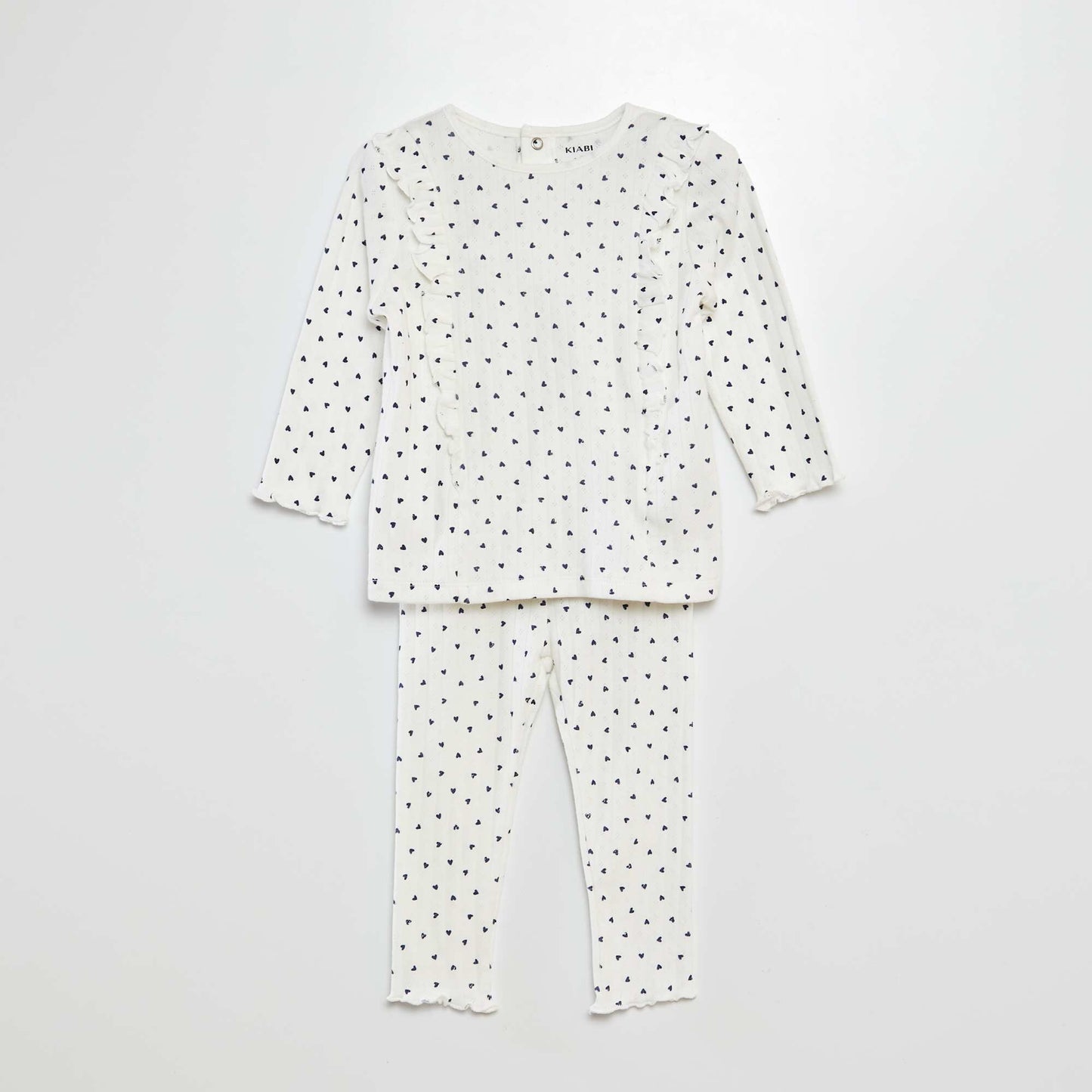 Conjunto de camiseta + legging de pijama con estampado de corazones  - 2 piezas BLANCO