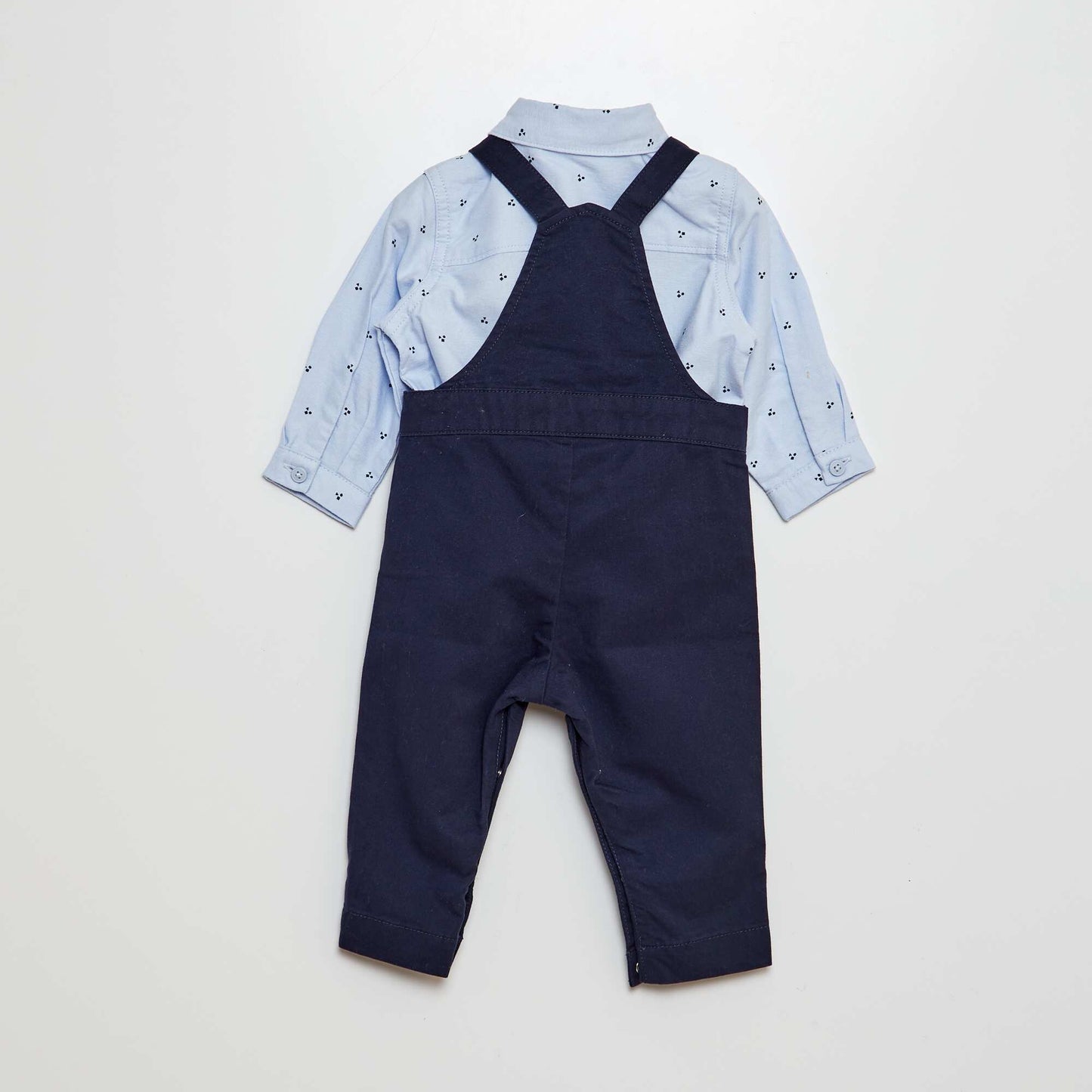 Conjunto con camisa Oxford + enterito de sarga - 2 piezas AZUL