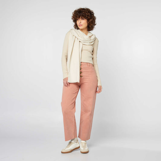 Jean ancho wide leg con cierre de botones de fantasía ROSA