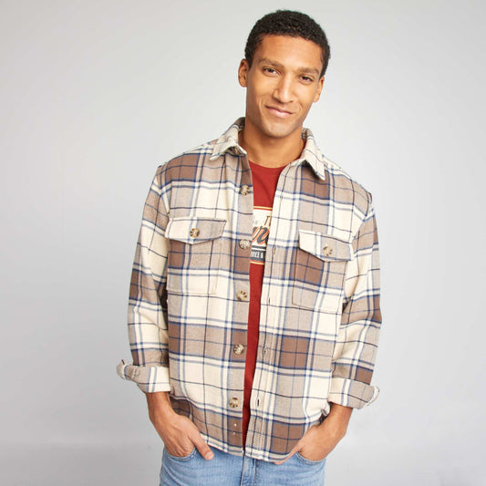 Sobrecamisa de franela BEIGE