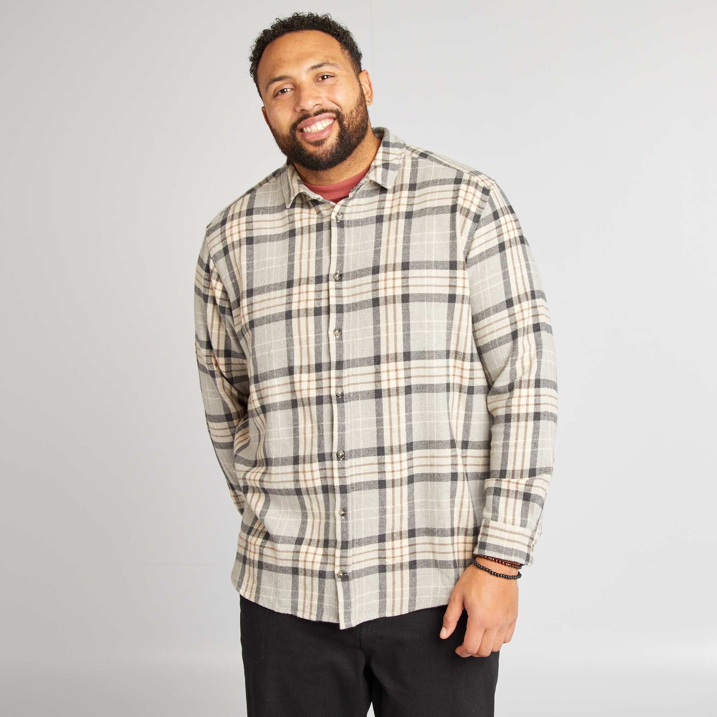 Camisa estilo leñador regular GRIS