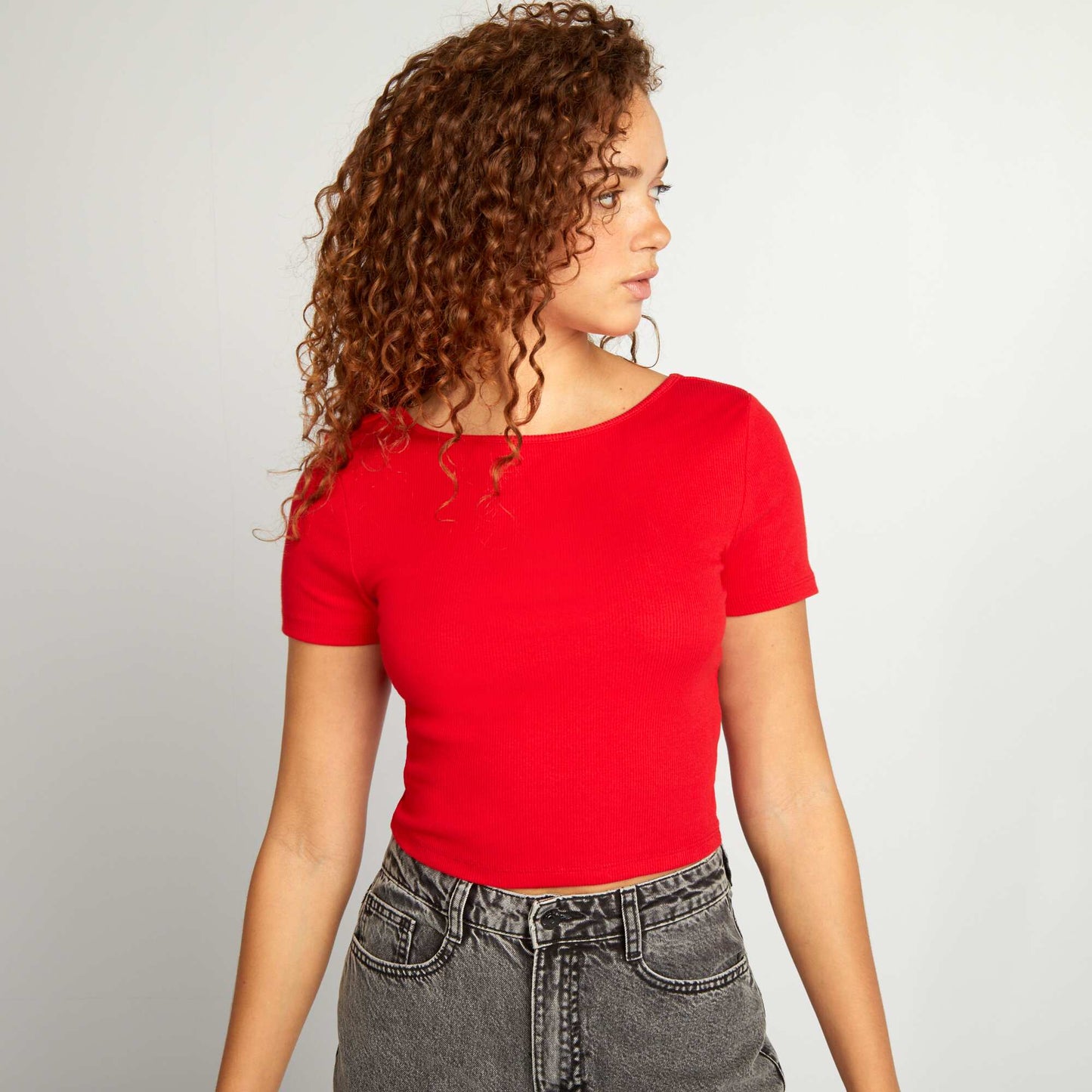 Camiseta crop top ROJO