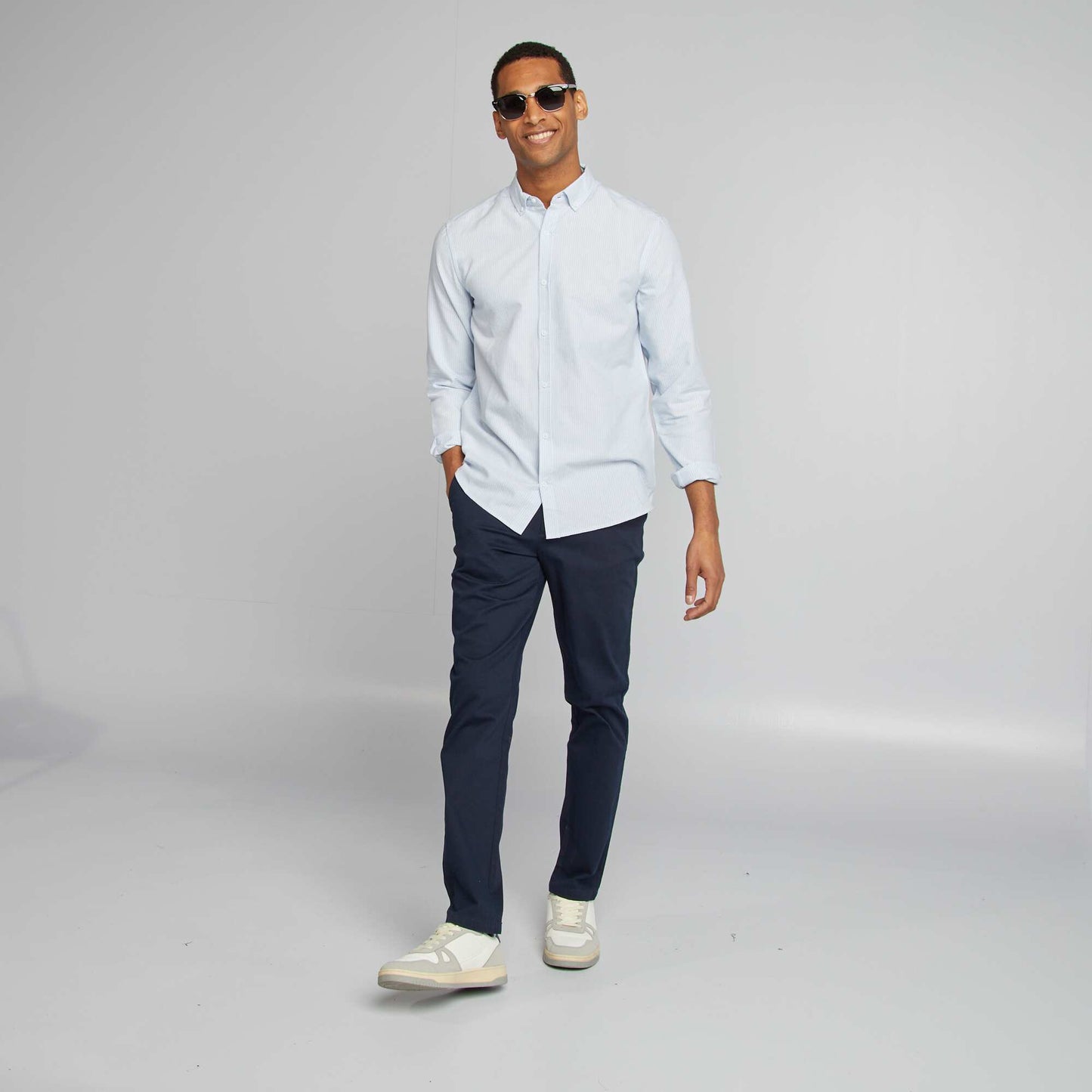 Camisa oxford estampada AZUL
