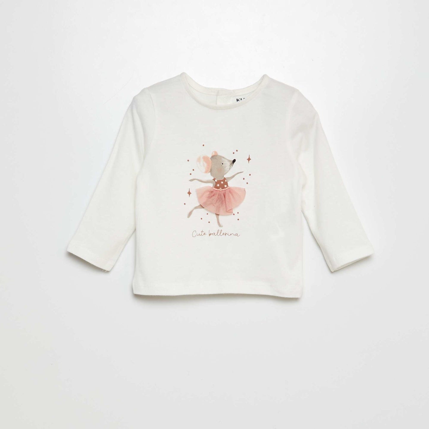 Camiseta estampada de manga larga BLANCO