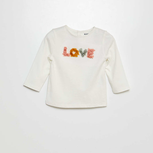 Camiseta estampada de manga larga BLANCO
