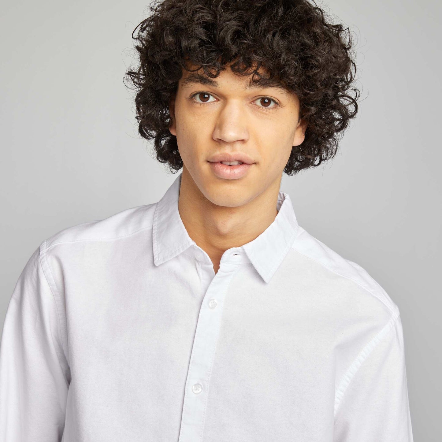 Camisa de fiesta lisa BLANCO