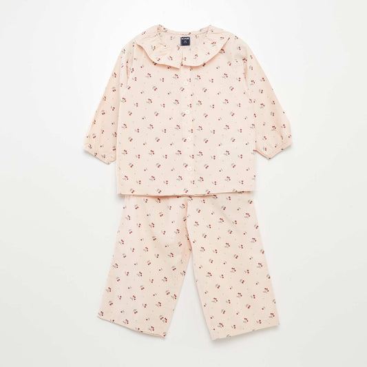 Pijama largo vichy - 2 piezas ROSA
