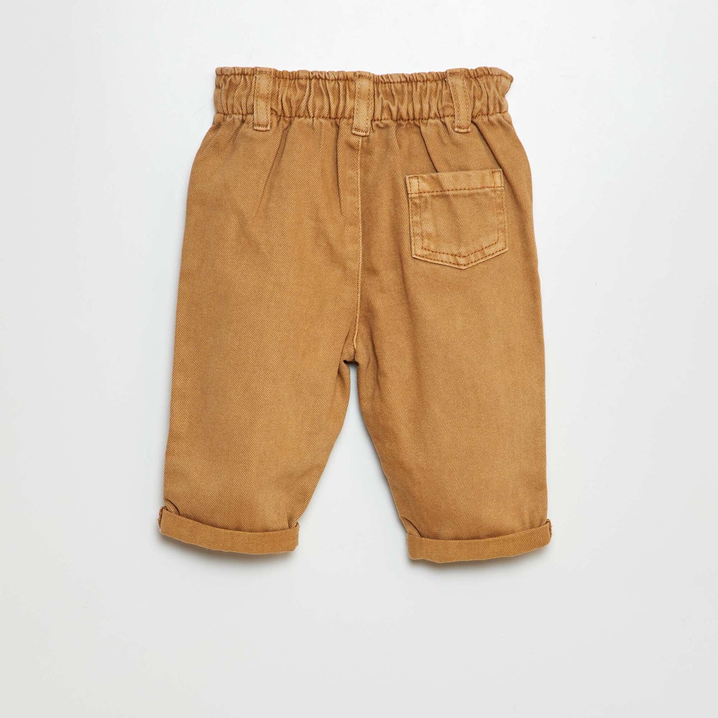 Pantalón de sarga paperbag BEIGE