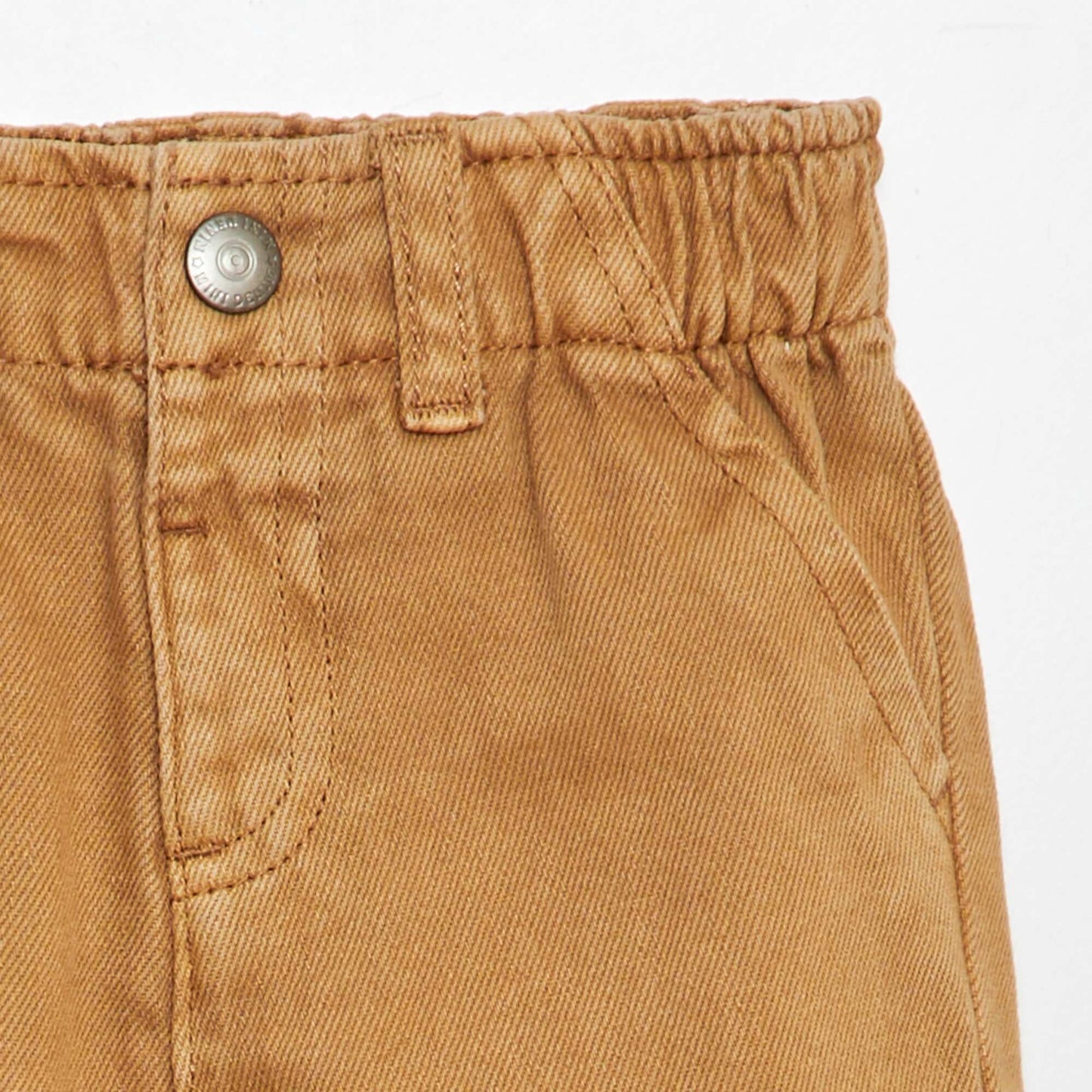 Pantalón de sarga paperbag BEIGE