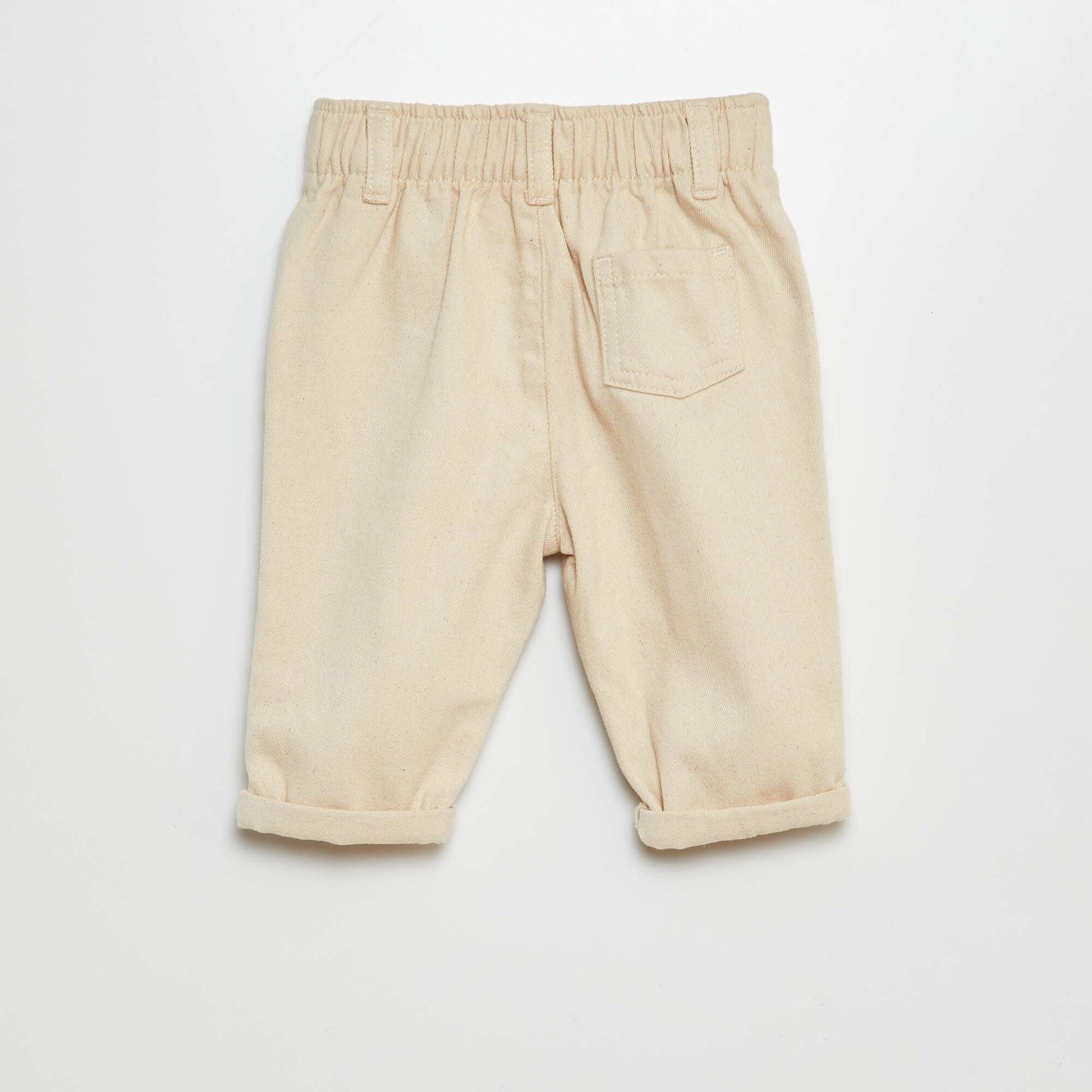 Pantalón de sarga paperbag BLANCO