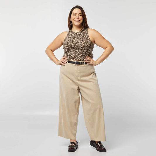 Pantalón ancho/wide leg BEIGE