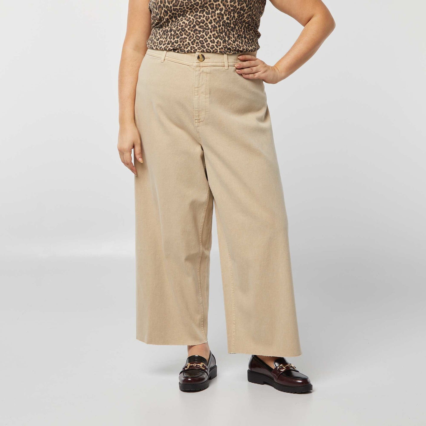 Pantalón ancho/wide leg BEIGE