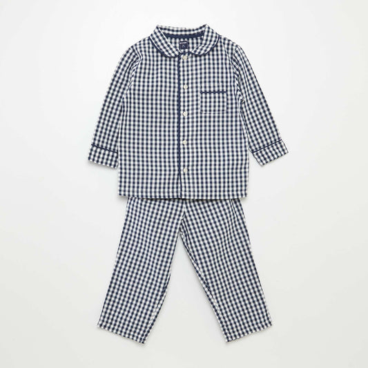 Pijama vichy - 2 piezas AZUL